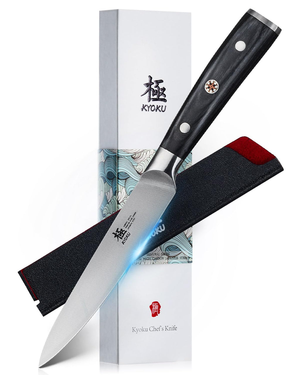 KYOKU 8" Chef Knife - Japanese High Carbon Steel Meat Vegetable Knife