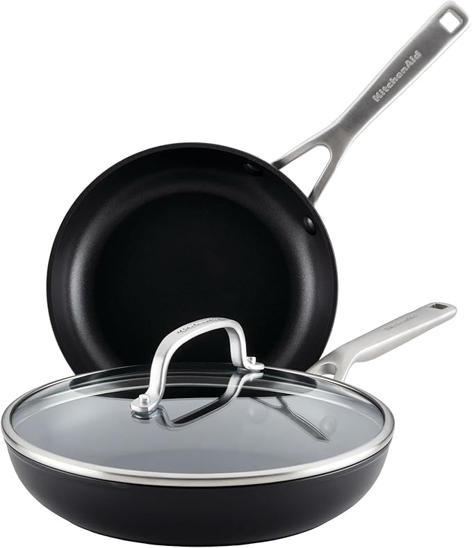 KitchenAid Hard-Anodized Nonstick Saucepan with Lid, 2-Quart