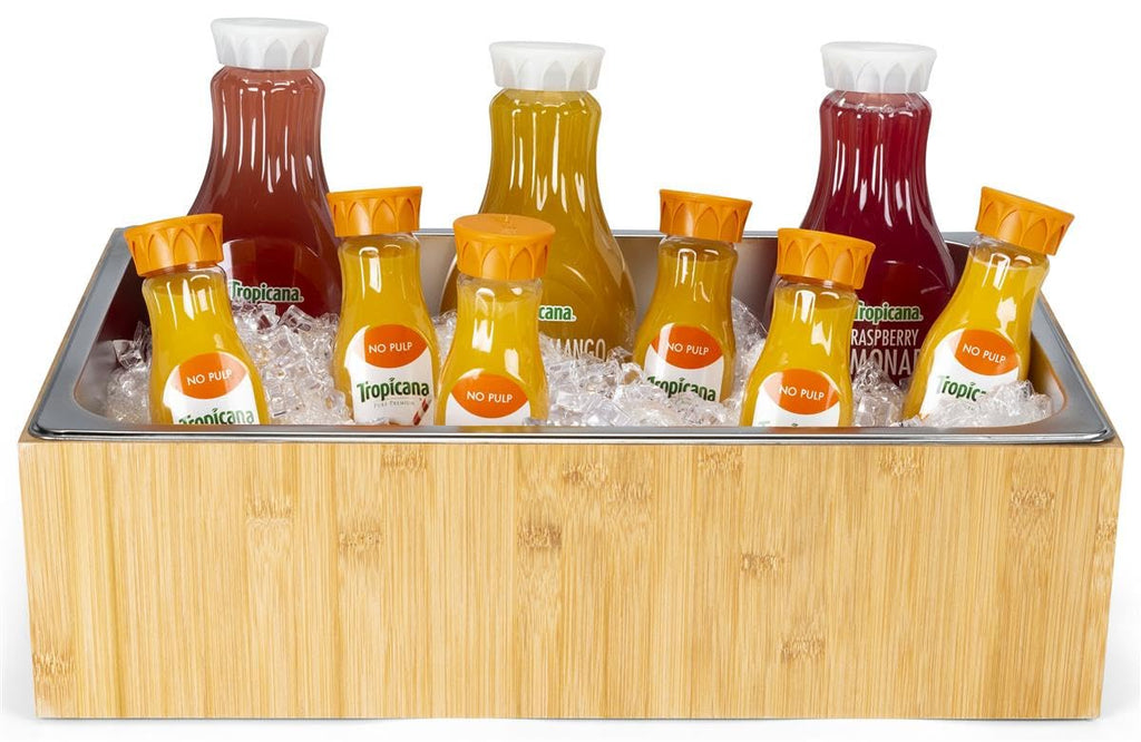 Displays2go 21" x 6.5" Ice Housing Tray, Bamboo