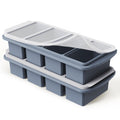 Silicone Freezer Tray with Lid Soup Freezer Container Molds with Steel Reinforced Rim Large Ice Cube Tray Makes 8 Perfect 1 Cup Portions Cubes Storage Food Ice Block Molds New Home Essentials