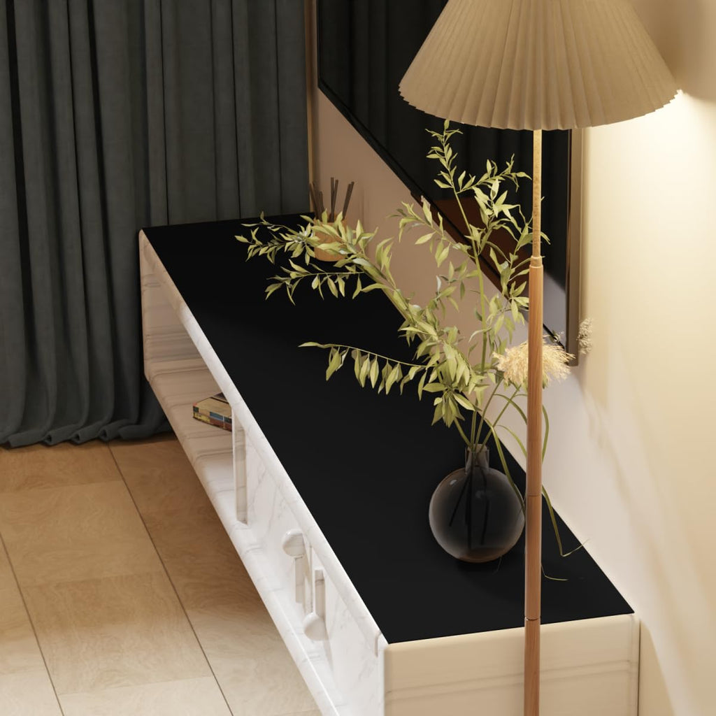 Zinkooat Leather Dresser Cover,1.8mm Thick,14x96 Inch,Dresser Protector Top,Dresser Top Protector,Dresser Cover Top,Dresser Top Cover,Dresser Cover Top for Bedroom.(Black+Black,14x96)