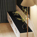 Zinkooat Desk Cover - 16x36 Inch Waterproof Anti Overflow Can Cover Up Defects Protect The Surface of Furniture from Scratches Can Be Used for Dresser Bedside Table(Black+Black 16x36)