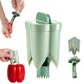 2PCS Pepper Corer,Chili Seed Remover Tool,Durable ABS Kitchen Gadget for Bell & Chili Peppers, 2-in-1 Design, Easy Twist Use, Ideal for Home Cooking, Camping(Green)