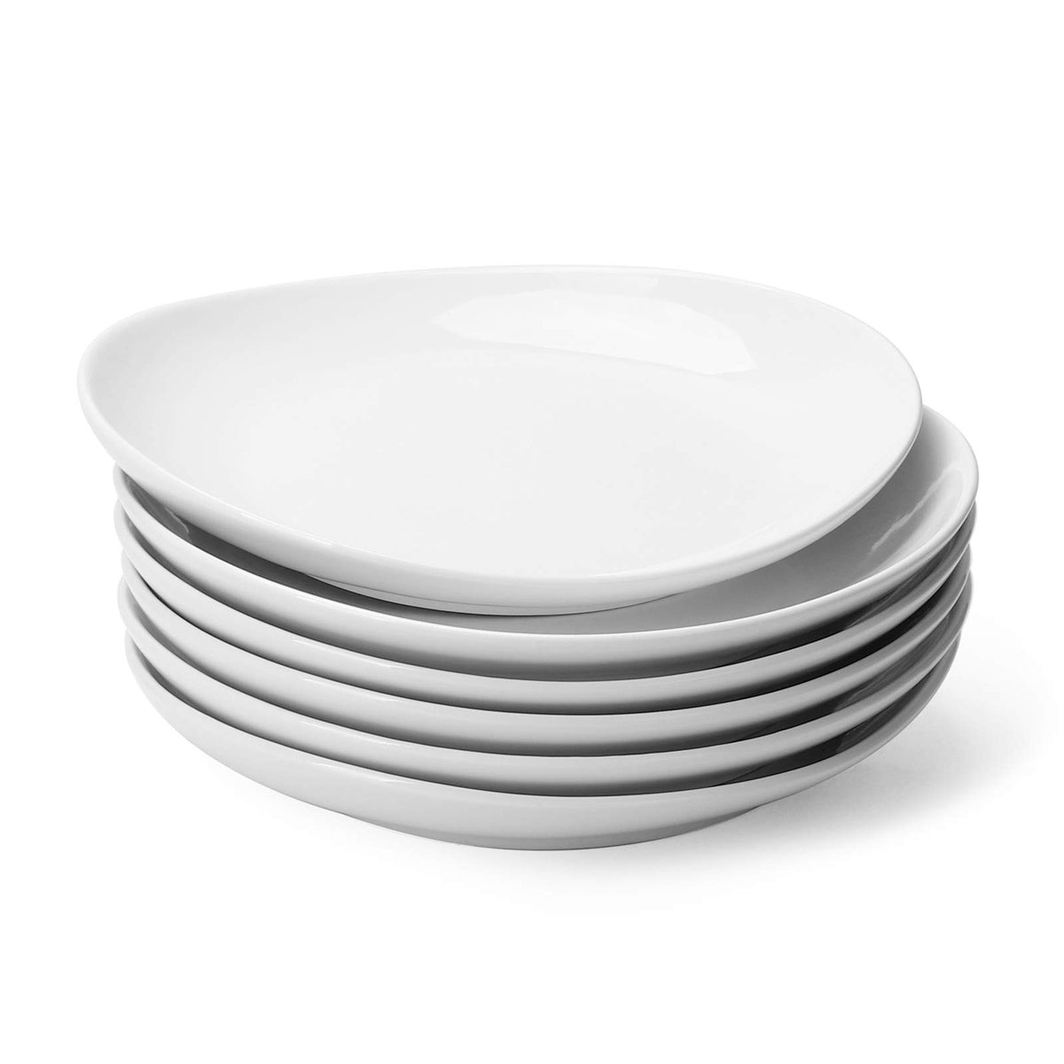 Sweese Porcelain Dessert Plates - 7.8 Inch Salad Plates, Small Appetizer Plates Set of 6 - Dishwasher, Microwave, Oven Safe - Azure Dreamscape Color