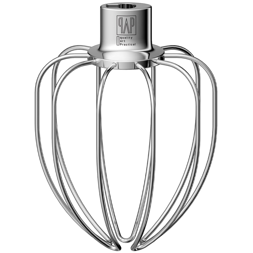 QAP Stainless Steel Whisk Fits KitchenAid 6 QT Glass Bowl Lift Mixer