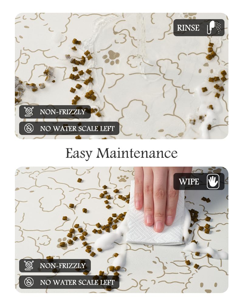 Pet Feeding Mat-Absorbent Dog Mat for Food and Water Bowl-No Stains Quick Dry Water Dispenser Mat-Dog Accessories Pet Supplies-Bowl for Messy Drinkers（FRAMEDOGS,12"x19"