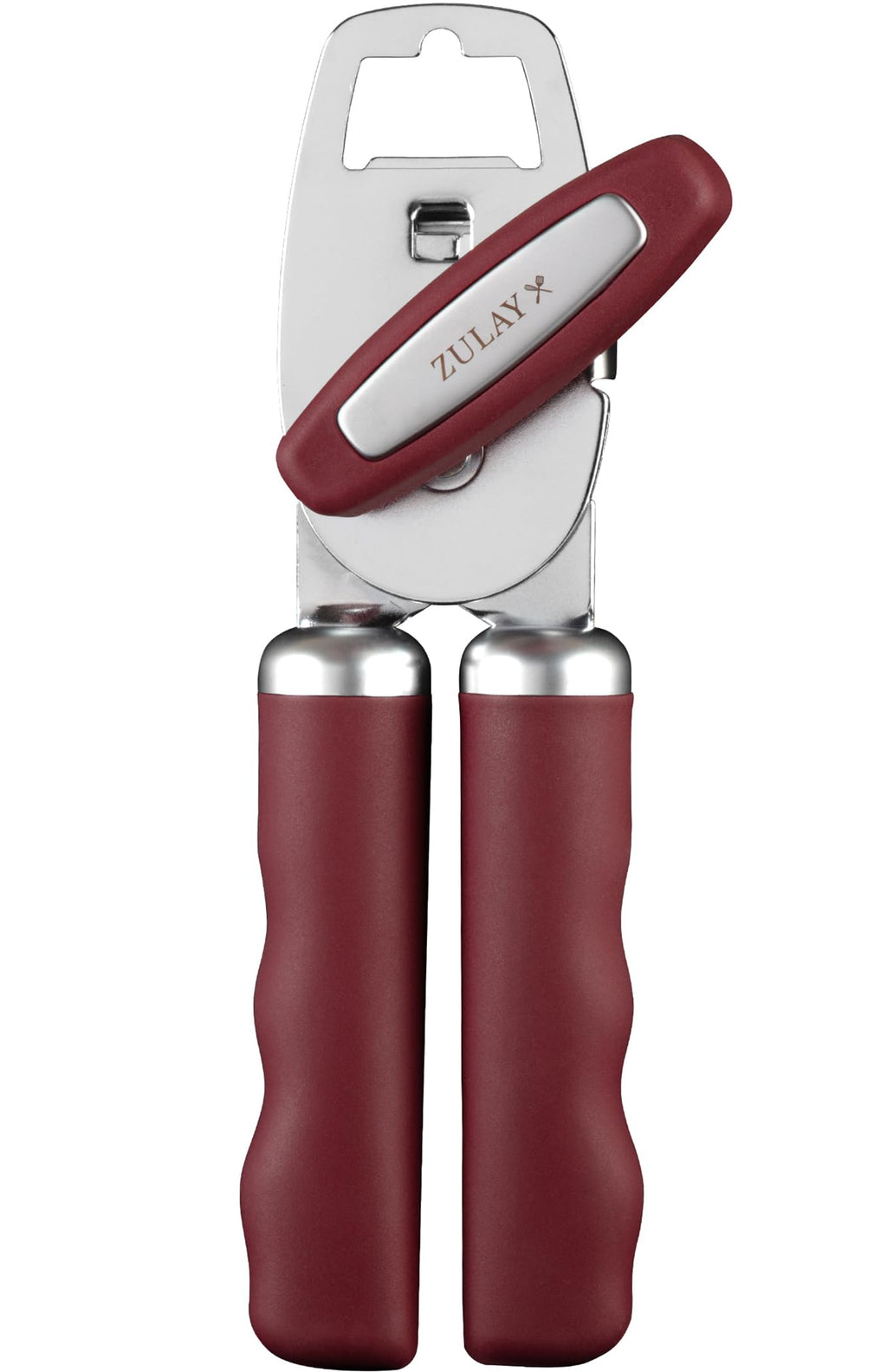 Zulay Kitchen Manual Can Opener Heavy Duty Patented Stainless Steel, Orange