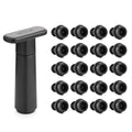 WOTOR Wine Saver Vacuum Pump with 20 Stoppers, Wine Preserver, Black