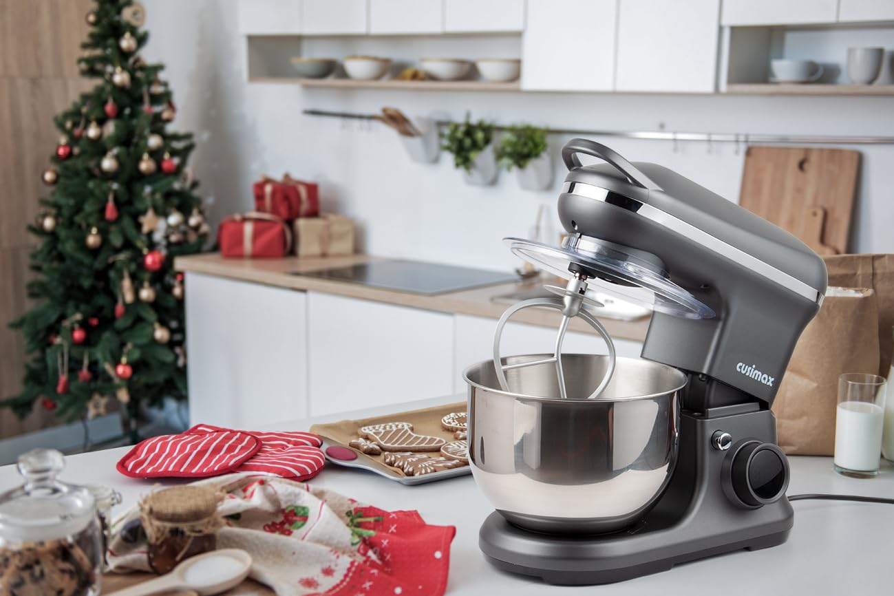 CUSIMAX Stand Mixer with Digital Switch Control, 5-Quart, 650W, Grey