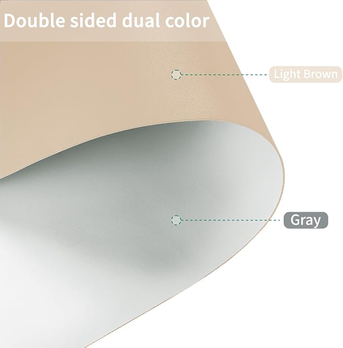 Table Cover Rectangle for Dining Room Table - Can Be Used On Both Sides Waterproof and Easy to Clean Good Flatness Used for Dining Table(Light Brown+Gray 44x96)