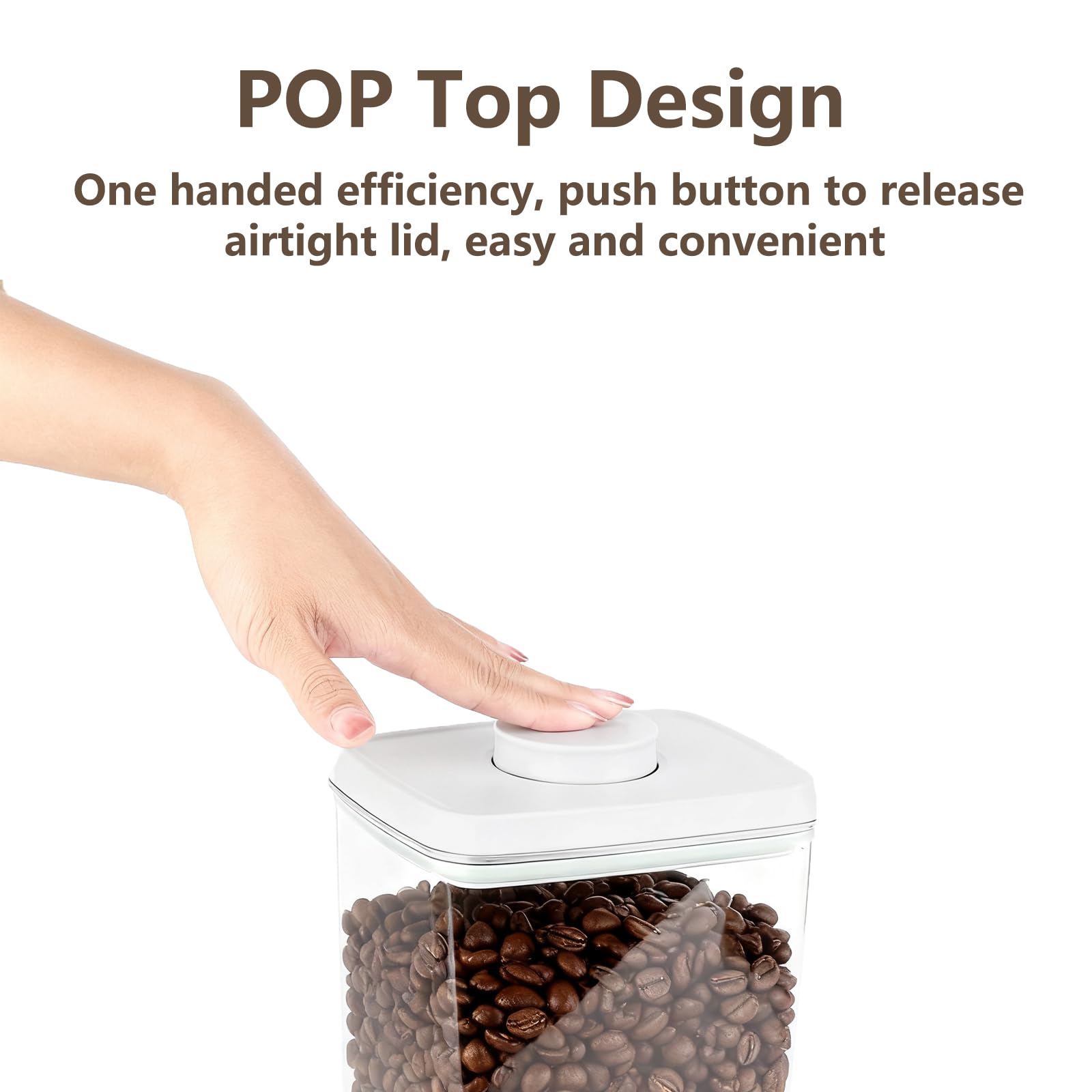 Pop Food Storage Containers Set Large Airtight Food Storage Containers with Pop Lids, Kitchen Pantry Organization and Storage, Cereal, Rice, Flour, Pasta & Snack Container, BPA Free, 2 x 2.8Qt