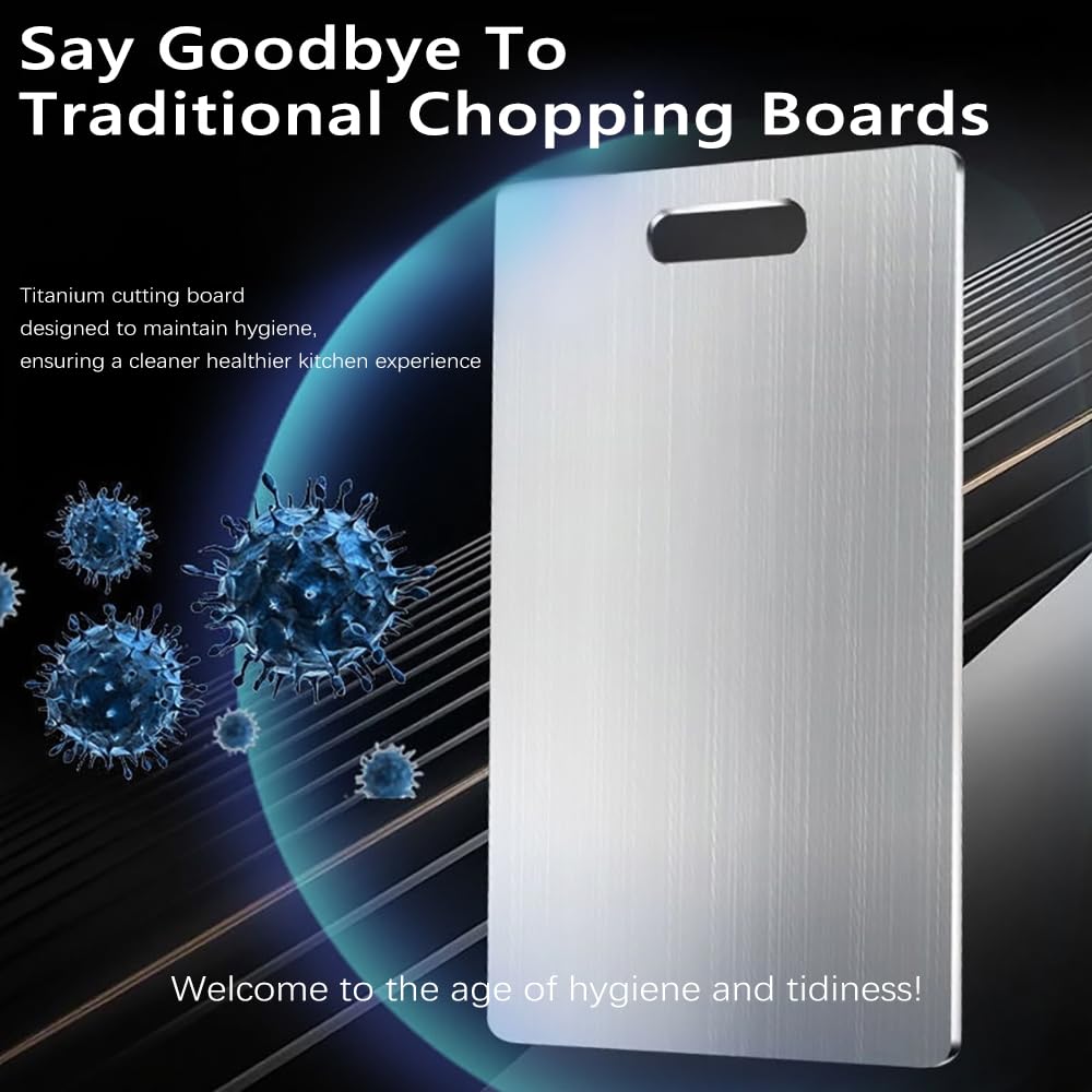 Titanium Cutting Board Set of 3,100% Pure Titanium Cutting Boards for Kitchen Double Sided,Hygiene Durable Dishwasher,Fruit & Vegetables （3P-M)