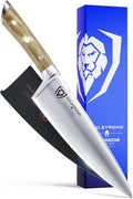Dalstrong Chef Knife - 8 inch Blade - Gladiator Series - Forged High Carbon German Steel - Razor Sharp Kitchen Knife - Professional Full Tang Knives - Olive Wood Handle - Sheath - NSF Certified