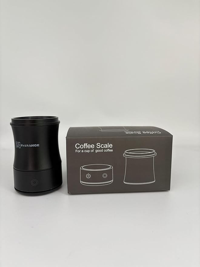 EVERANGE Digital Coffee Scale with Timer - Rechargeable Espresso Scale Precise Pour Over & Drip Coffee Scale, LED Display, Includes Dosing Cup, Black