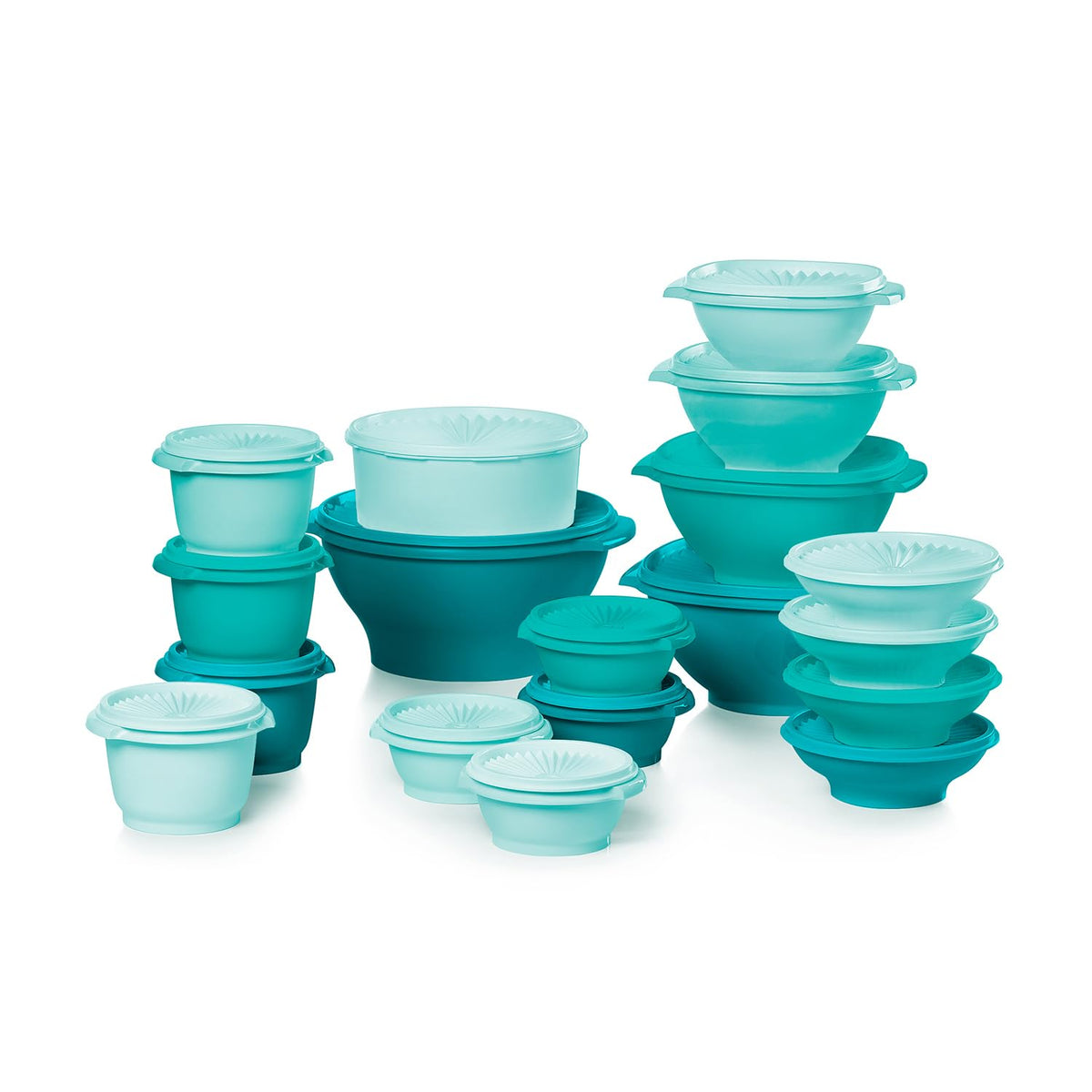 Tupperware Heritage 36-Piece Vintage Blue Set (18 Containers + 18 Lids)