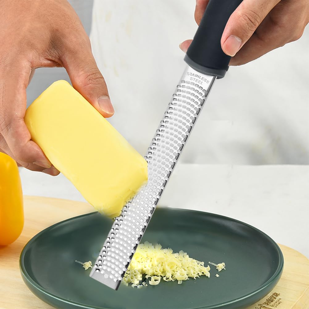 Lemon Zester Grater, Stainless Steel Fine Grater with Cover Handle