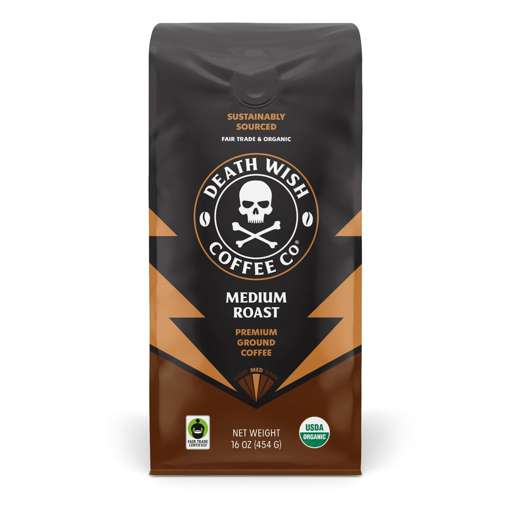 Death Wish Coffee Dark Roast & Valhalla Java Ground Coffee Bundle, Organic