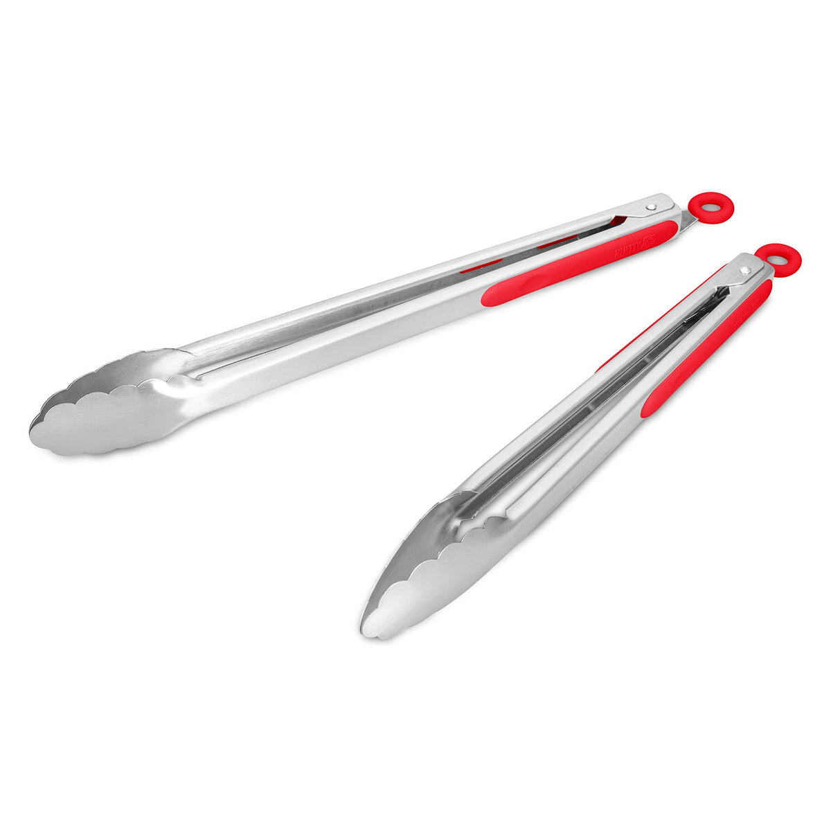 304 Stainless Steel Kitchen Cooking Tongs, 14 & 16", Set of 2, Aqua Sky
