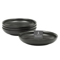 Gibson Elite Beckett 4-Piece Multi-Color 9 Inch Dinner Plate Bowl Set – Reactive Glaze Stoneware – Shallow Serving Pasta Bowls (Blate) – Wide-Rim Round Design – Microwave & Dishwasher Safe