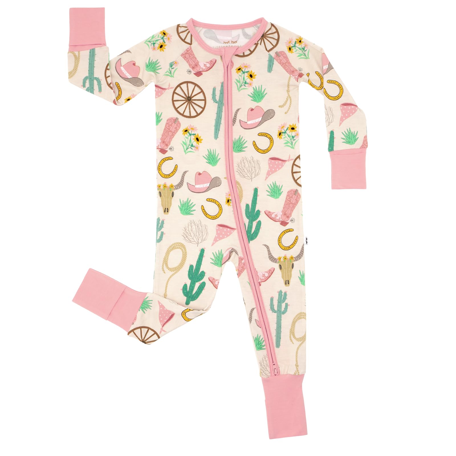 Little Sleepies Baby Pajamas, Pink Ready to Rodeo, 0-3 months