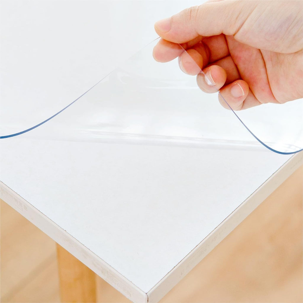 Eisdroma 36 x 40 Inch Clear Table Cover Protector, Clear Table Protector for Dining Room Table, 1.5mm Plastic Table Cover, Waterproof Table Pad for Kitchen, Office