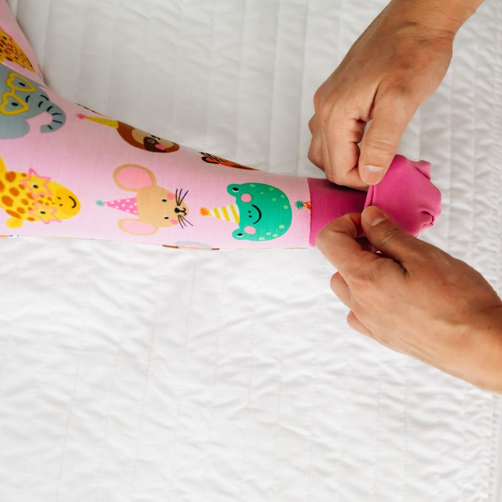 Little Sleepies Baby Pajamas, Pink Party Pals, 0-3M