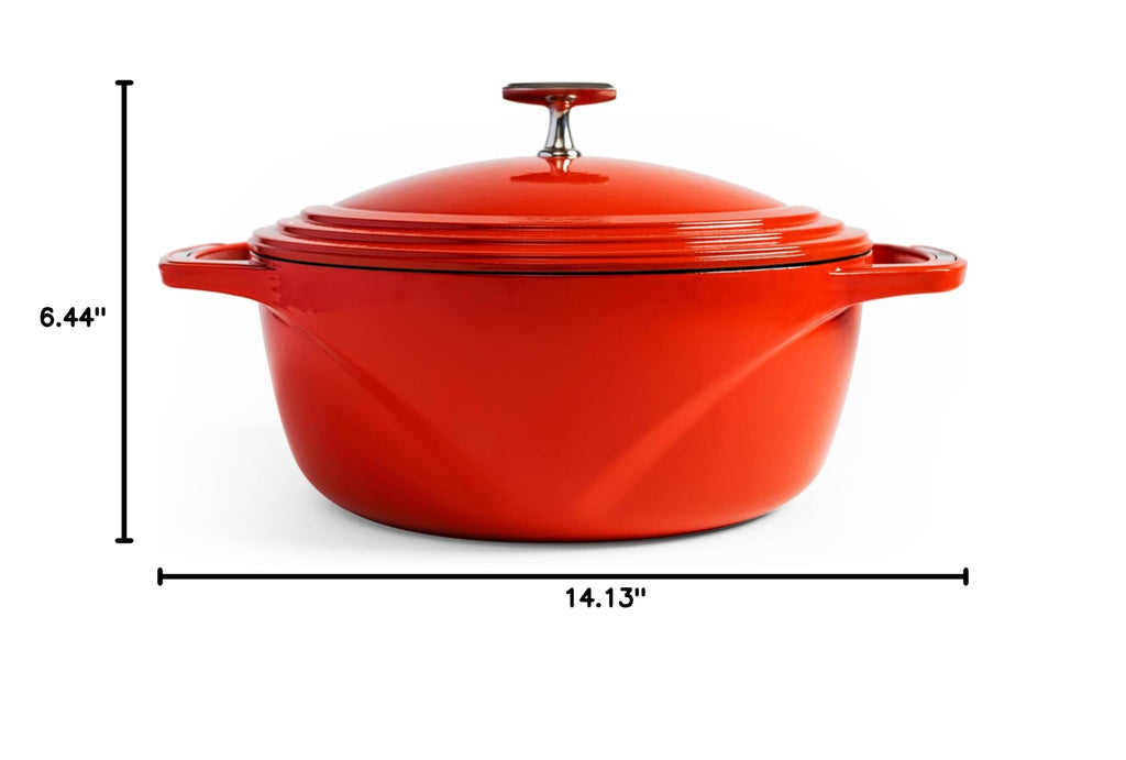 Lodge USA Enamel 4.5 Quart Dutch Oven, Cherry on Top