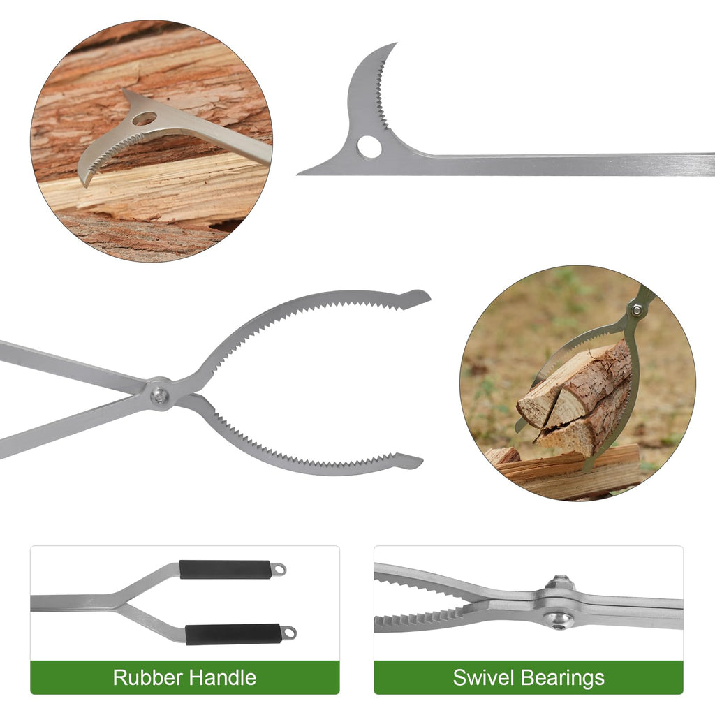 40" Fire Tongs Fire Pit Tongs Set, Stainless Steel Fireplace Tongs