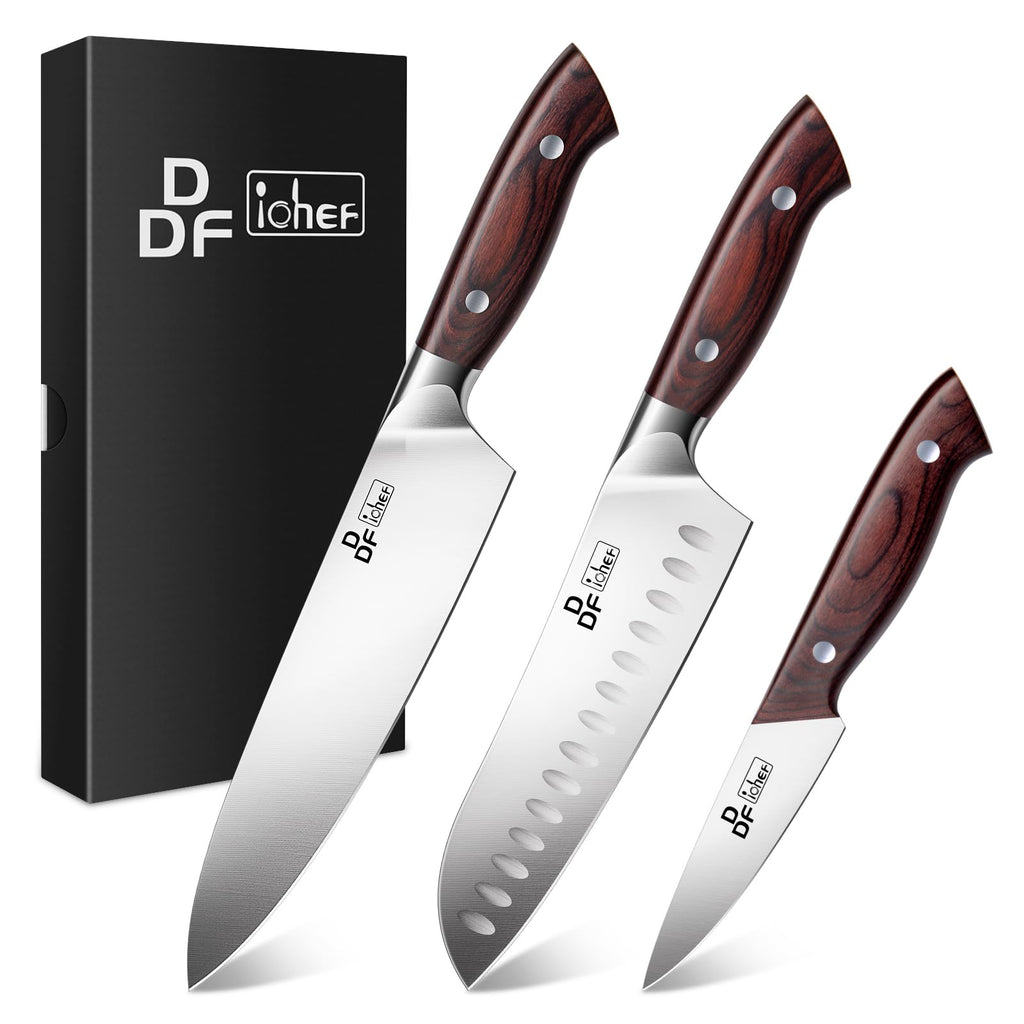 Steak Knives Set of 6, 4.5" Non-Serrated Steak Knife with Pakkawood Handles