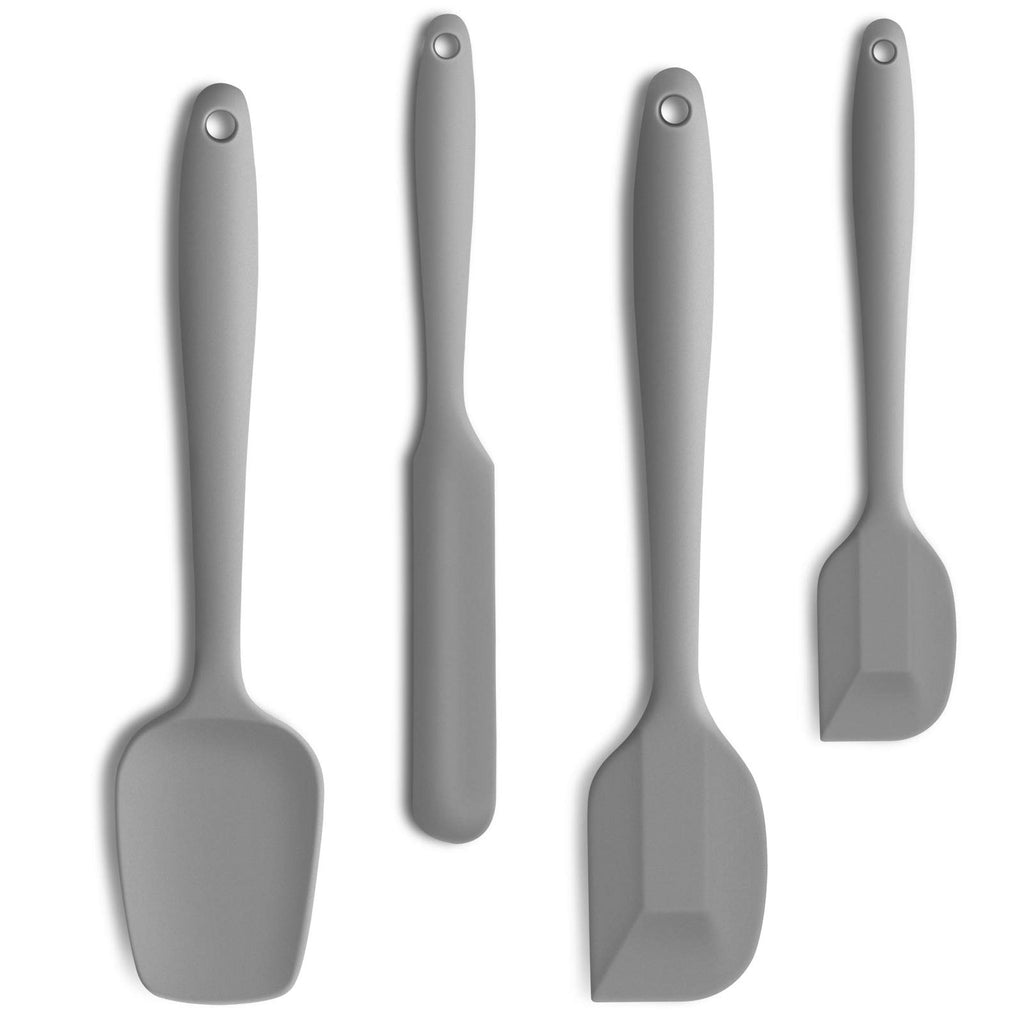 JXWING 4-Piece Silicone Spatula Set with Stainless Steel Core, Green