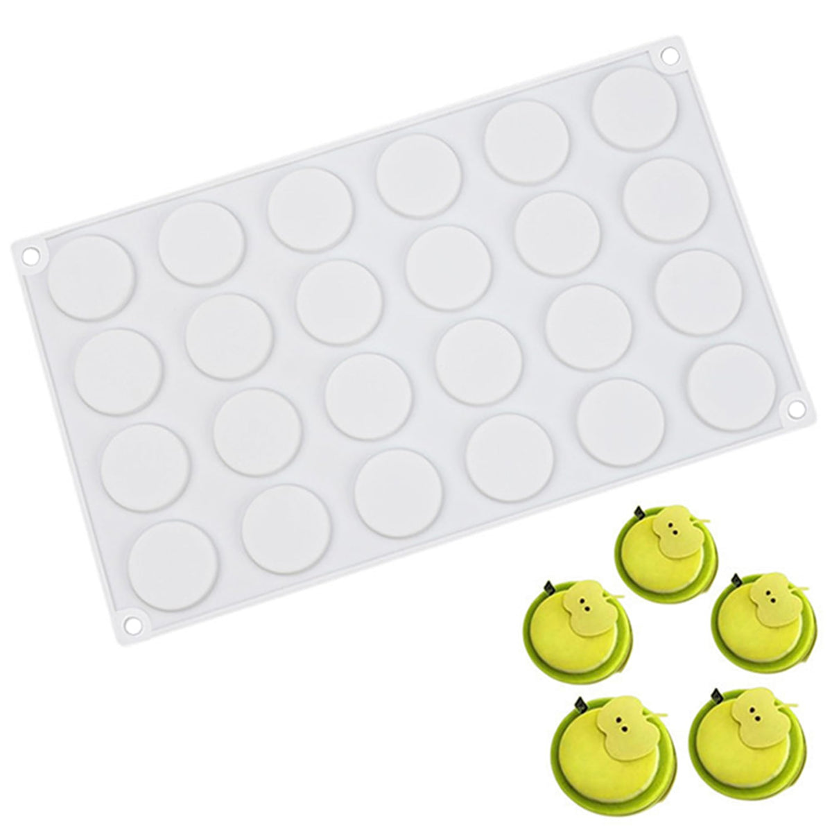 OCPO Kitchen Orange Silicone Mold for Baking Mousse Cake, 8 Cavities