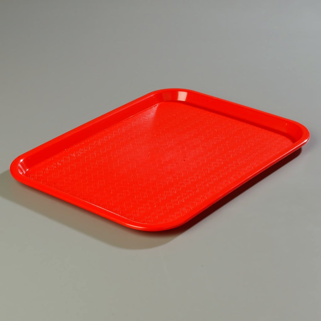 Carlisle FoodService Products Café Cafeteria Tray, Fast Food Tray for Restaurant or Commercial Use, 12" x 16", 1 Count, Red