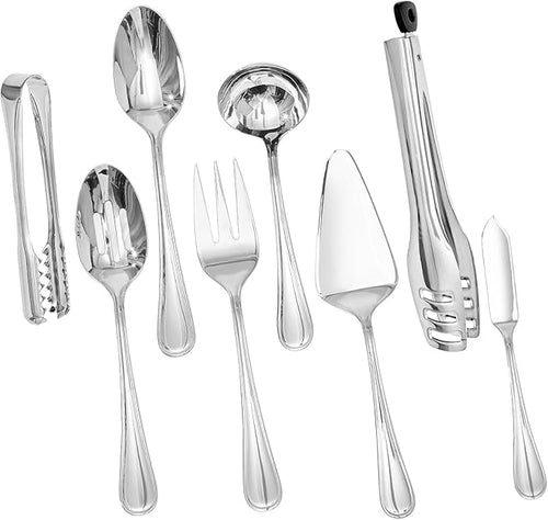 12-Piece Teardrop Serving Utensils Set, 18/10 Stainless Steel Utensils