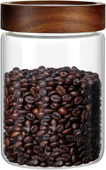28 Fl oz/850ml Glass Jars, Glass Canister with Airtight Screw on Wooden Lid