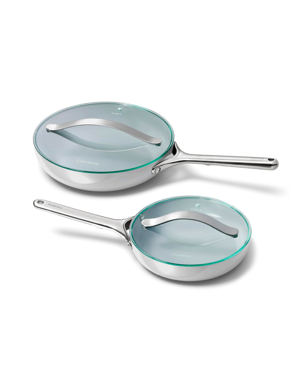 Caraway Ceramic Non-Stick Fry Pan Set with Glass Lids