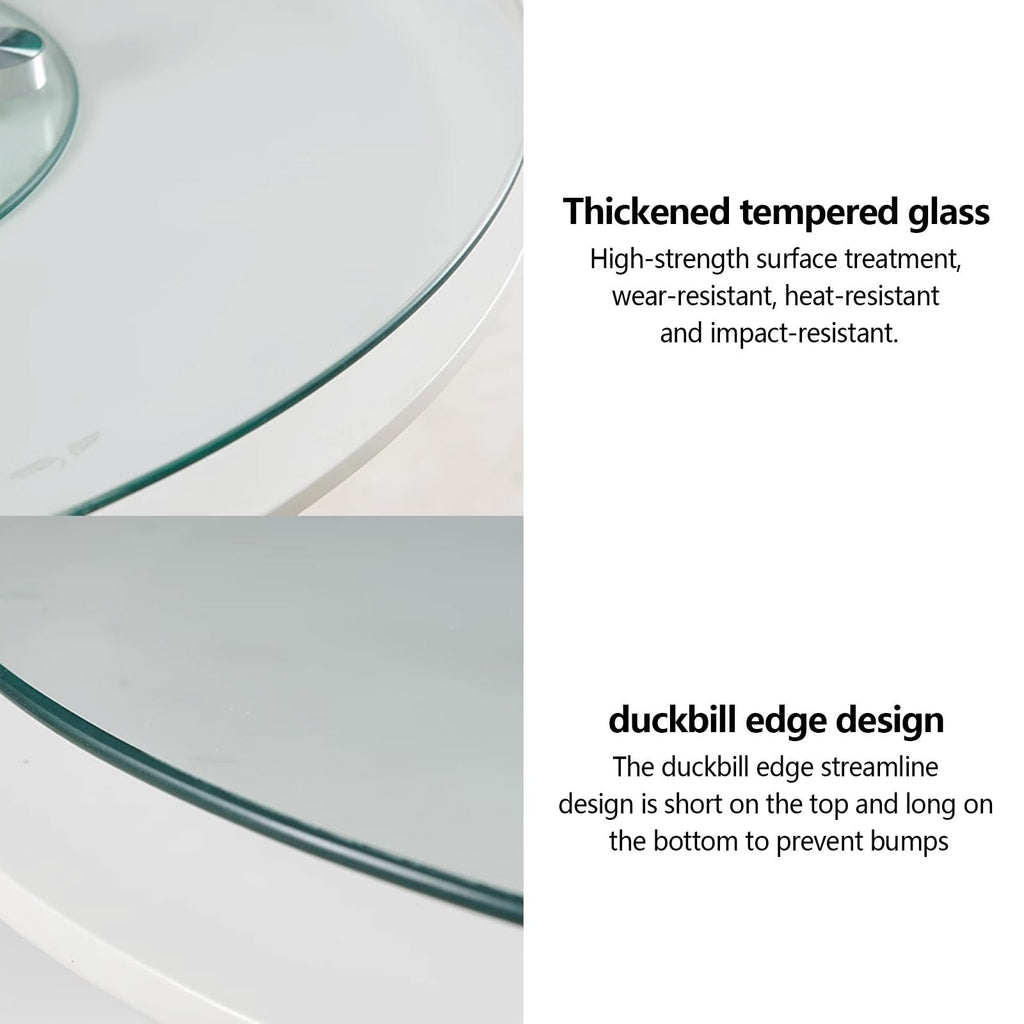 DSEWTEZXI Restaurant Glass Rotating Centerpiece Tray, Commercial Cake Serving Lazy Susan Turntable, Rotating Serving Tray for Dining Table, Lazy Susan for Table top, for Home, Party, Hotel