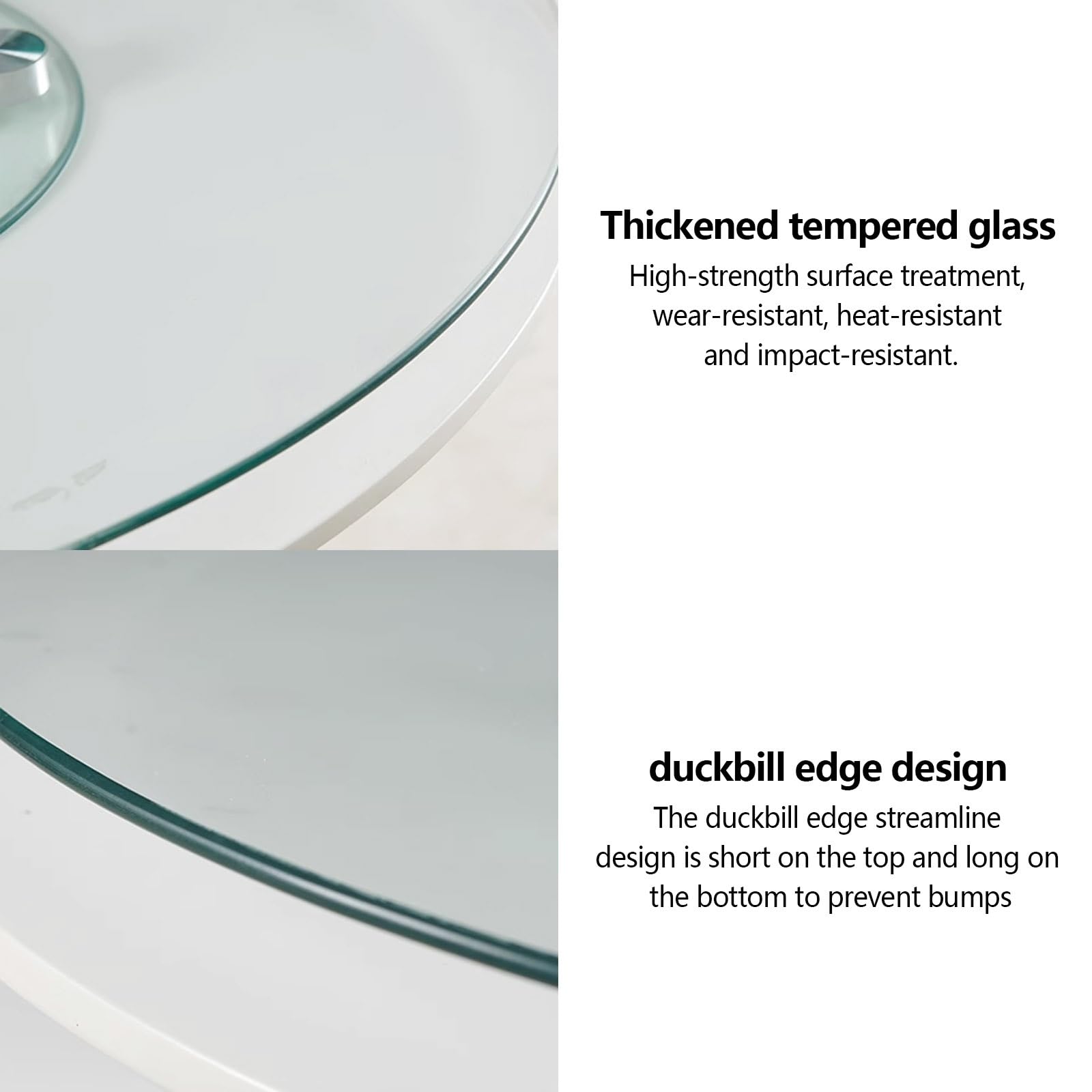 DSEWTEZXI Restaurant Glass Rotating Centerpiece Tray, Commercial Cake Serving Lazy Susan Turntable, Rotating Serving Tray for Dining Table, Lazy Susan for Table top, for Home, Party, Hotel