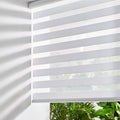 Persilux Cordless Zebra Blinds for Windows Free-Stop Roller Windows Shades (35" W X 64" H, White) Dual Layer Light Control for Day and Night, Light Filtering Sheer Shades for Home, Bedroom