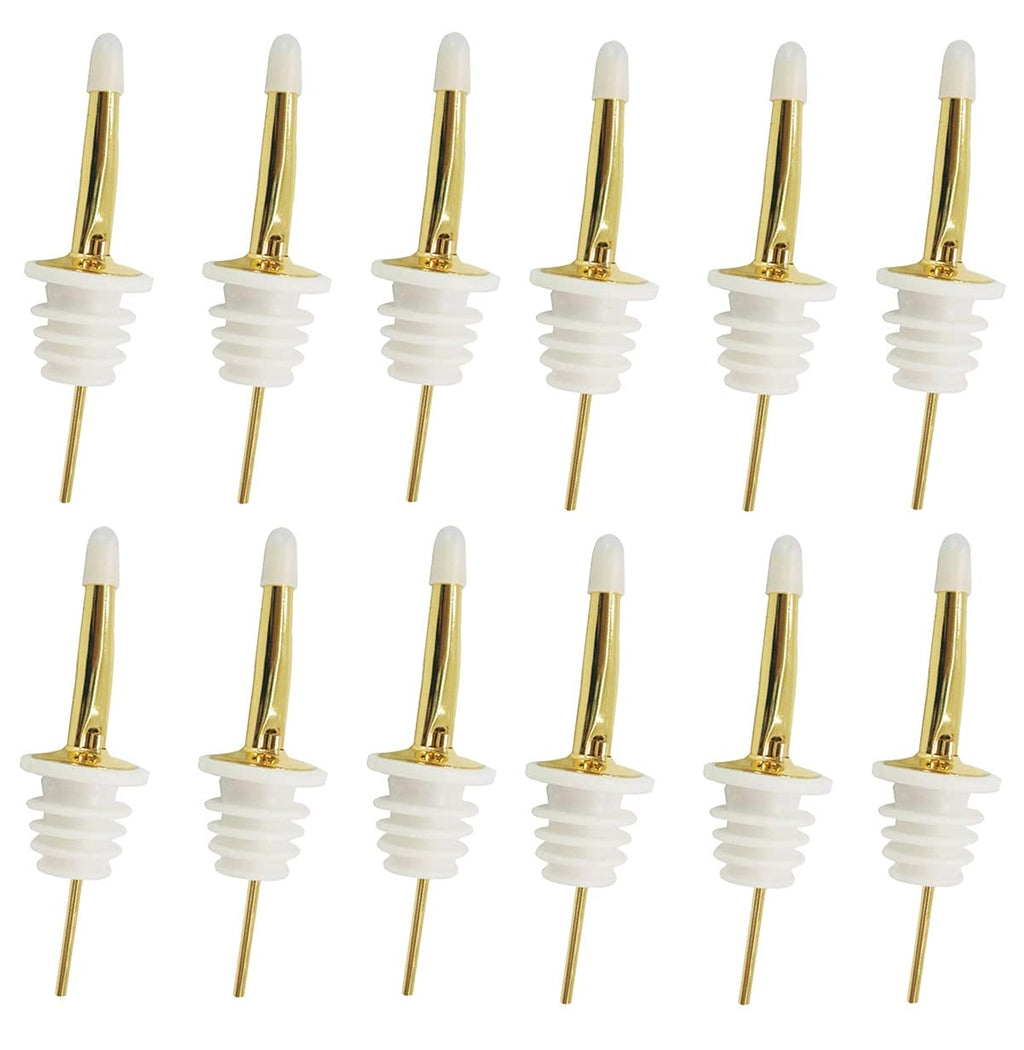 12 Pack Liquor Pour Spouts Set - Stainless Steel bottle spout and Liquor Pourers Dust Caps Covers