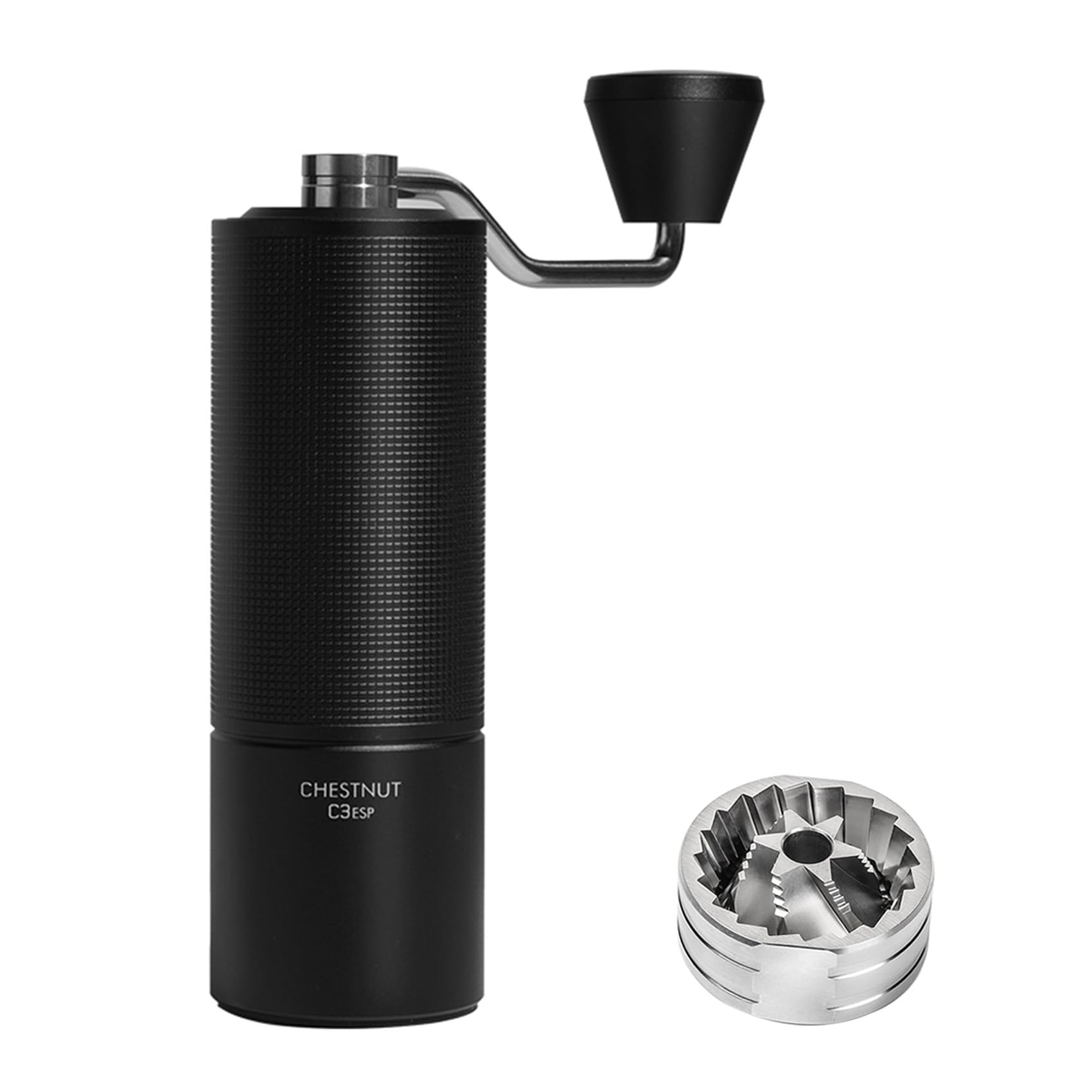 TIMEMORE Chestnut C3 ESP Manual Coffee Grinder, Stainless Steel S2C Portable Conical Burr Hand Coffee Grinder, Adjustable Grind Setting for Espresso to French Press - Black