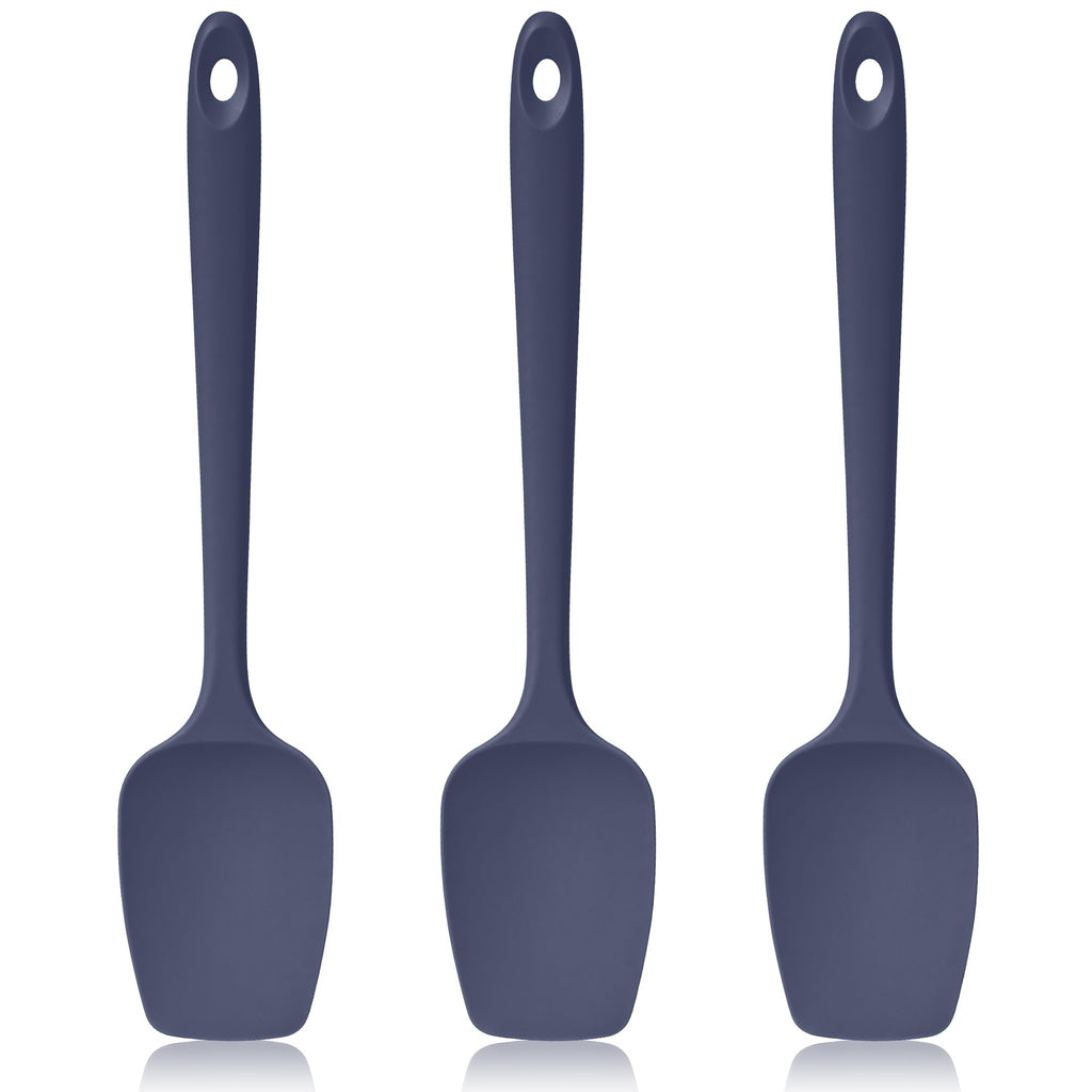 Lilybeam 600ºF Heat Resistant Silicone Spoon Spatula Set of 3, Aqua Sky