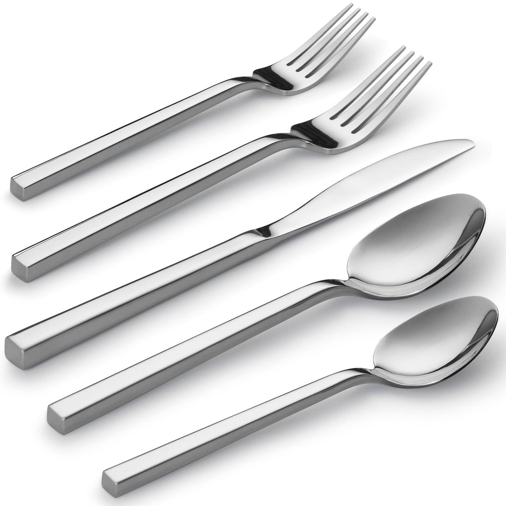 Alata Cube 20-Piece Forged Flatware Set, Service for 4, Mirror Finish