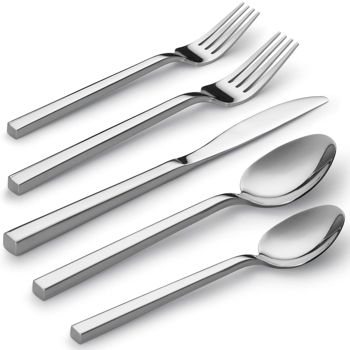 Alata Cube 20-Piece Forged Flatware Set, Service for 4, Mirror Finish