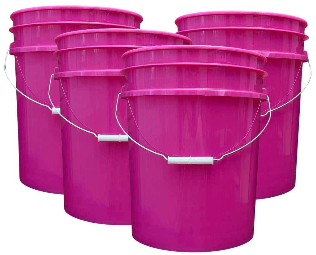 House Naturals 5 Gallon Premium HPDE Plastic Bucket - Made in USA Food Grade Container, BPA Free All Purpose Pail (5, Red)