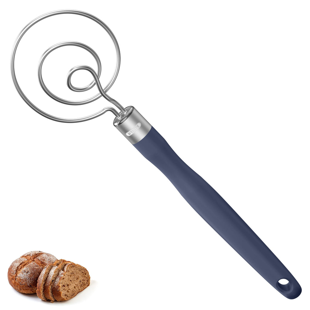 U-Taste Danish Dough Whisk 18/8 Stainless Steel Mixer Tool, Midnight Blue