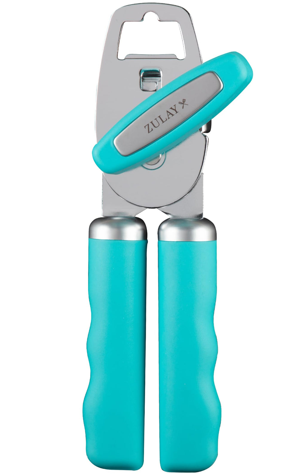 Zulay Kitchen Manual Can Opener Heavy Duty Patented Stainless Steel, Orange