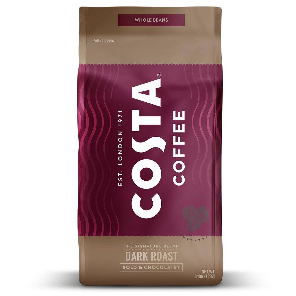 Costa Coffee Ground Medium Roast Coffee, 12 Oz Bag, Caramel & Nutty