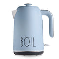 Rae Dunn Electric Hot Water Kettle - Stainless Steel Coffee Maker, Tea Kettle, Swivel Base, With Automatic Shut Off Boil-Dry Protection, Easy Pour, 1500 Watt Boiling Power, 1.7 Liters, Baby Blue