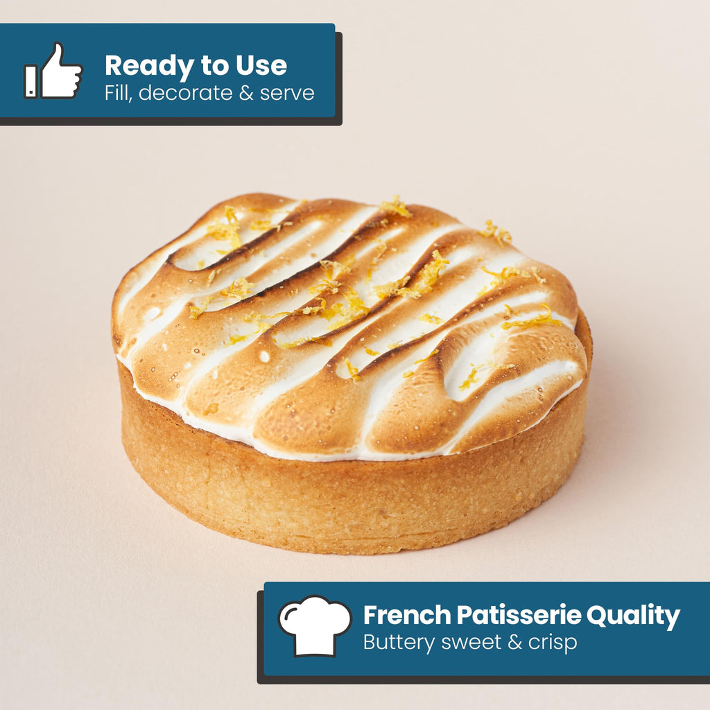 Cambie Sweet Round Large Tart Shells, 3.15" Diameter, French Style Tart Shells with White Chocolate Coating (Pack of 24)