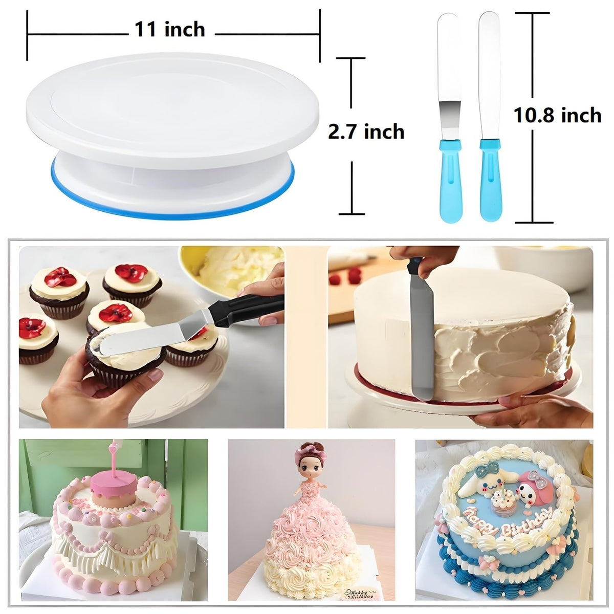 ANSLYQA Cake Decorating Kit, 193 Pcs Baking Tools (Blue)